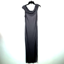 XA Paris Women 6 Pewter Gray Cowl Neck Long Evening Gown Dress NWT AJ44 - $16.17