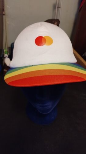 Basebal Hat Cap Retro Foam Mesh Mastercard Rainbow Pride Visor Snapback ... - $9.40