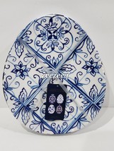 RACHEL ROY BLUE MELAMINE EASTER SALAD EGG SHAPED PLATES S/4 - £26.37 GBP