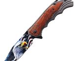 Munetoshi US Eagle 3.25" Stainless Steel Blade Wood Handle Pocket Knife ... - $16.81