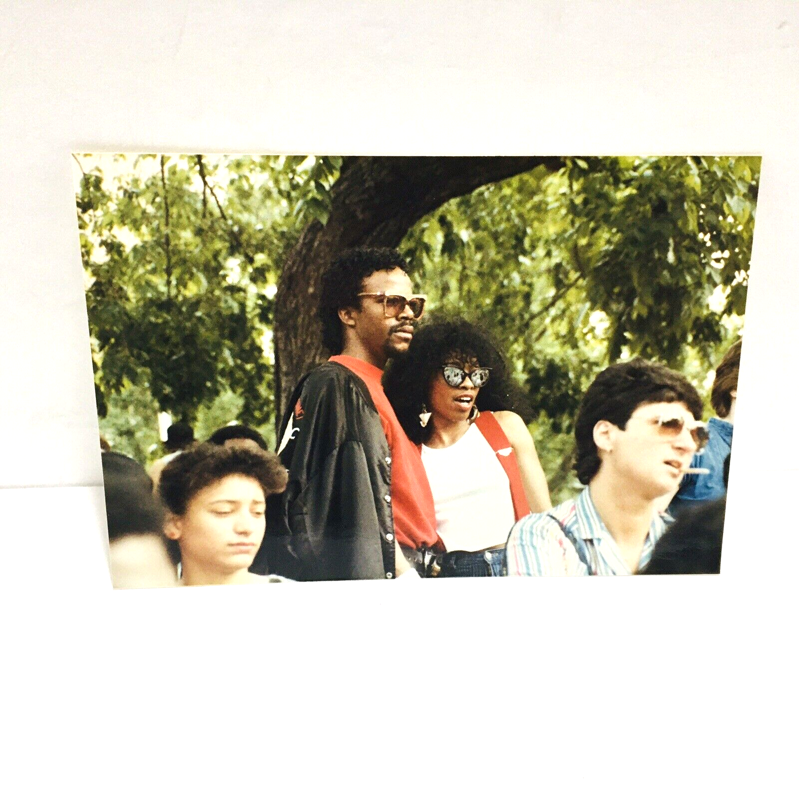 Sexy Man &amp; Woman African American Couple Open Mouth 80s Vintage Color Ph... - $23.70