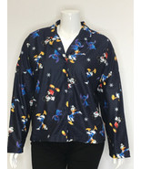 Disney 100 Pajama Shirt Top Mickey  &amp; Donald Duck Stitch Print 4X Navy B... - $13.99