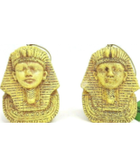 World Market Egyptian Ancient Pharaoh Heads Set Of 2 Sandstone Look Resi... - £12.53 GBP