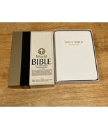 Holy Bible World Self Pronouncing type Young Folks White King James Vers... - $54.47 CAD