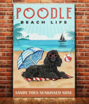 Poodle Beach Life Canvas Art Print 12X18&quot; - £39.30 GBP