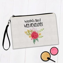 World&#39;s Best Web Developer : Gift Makeup Bag Work Job Cute Flower Christmas Birt - £9.64 GBP+