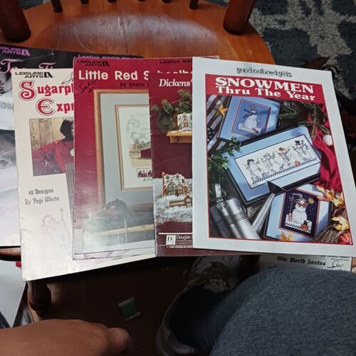 Lot Of 11 Cross Stitch Christmas Leaflets Books Magazine Patterns Needlepoint - $18.70