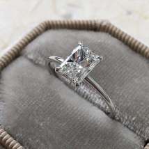 2.5CT Radiant Solitaire Moissanite Ring Radiant Cut Engagement Ring Wedding Ring - £95.12 GBP
