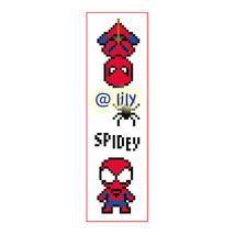 Spiderman Spidey Book Mark Counted Cross Stitch Pattern Chart Pdf With Customized - £3.10 GBP