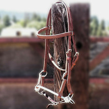 Cowboy Corner USA Made Harness Leather Rope Noseband Sidepull Hackamore ... - $147.99