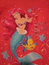 NWT - Disney Store Girl&#39;s Size S-5/6 Ariel &amp; Flounder &quot;Free Spirit&quot; Sparkle Tee - $18.99