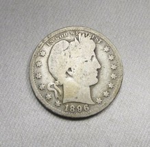 1896-O Silver Barber Quarter Good Coin AK166 - £44.94 GBP