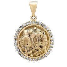 Echoes of Jerusalem Pendant Gold 14K Diamonds 0.36ct Jewelry by Anbinder Gift - £783.30 GBP