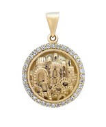 Echoes of Jerusalem Pendant Gold 14K Diamonds 0.36ct Jewelry by Anbinder... - £785.34 GBP