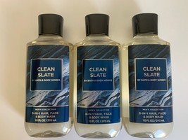 3 Bath &amp; Body Works CLEAN SLATE Men&#39;s Collection 3 in 1 Hair Face Body W... - £32.19 GBP