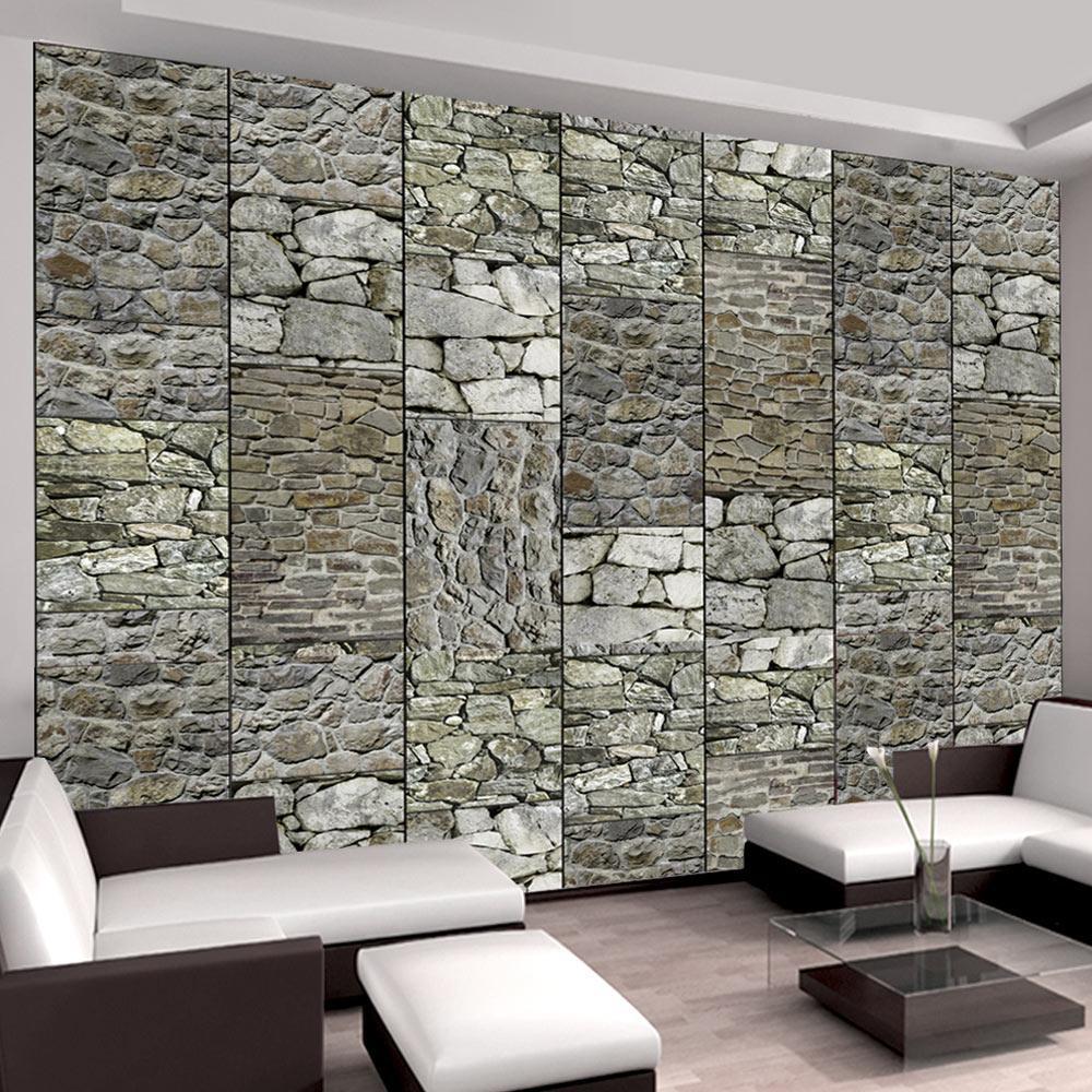 Primary image for Repeating Wallpaper Roll - Gray Stones - 32.8'L x 19.7"W