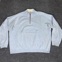 Tommy Bahama Sweater Mens XL Light Blue Quarter Zip Reversible Mock Neck... - $19.24