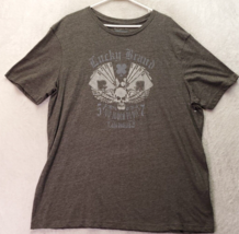 Lucky Brand T Shirt Mens 2XL Gray Skull Graphic Print Too Tough To Die Crew Neck - $18.46