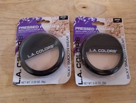 2 L.A. Colors Pressed Powder with Applicator &amp; Mirror Beige BPP263 (W1/6) - £21.47 GBP