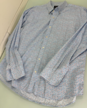 Bonobos Men Shirt XL Slim Fit Floral Long Sleeve Button Up Lightweight Blue - $9.82