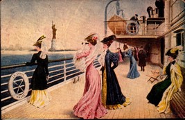 Vintage 1907 Postcard ~ &quot; Homeward Bound&quot; ~ Women ~ Statue Of Liberty -BK35 - £3.89 GBP