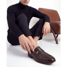 The Ashford Brown Baby Buffalo Leather Loafer Men Shoe image 11