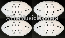 (4) 6 Outlet Electrical Socket Adapter Cover Oval 6-Way Wall Plug Power ... - $28.02