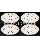 (4) 6 Outlet Electrical Socket Adapter Cover Oval 6-Way Wall Plug Power ... - £20.94 GBP