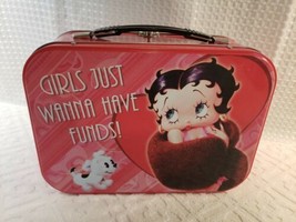Betty Boop Red Tin Tote Box King Features Syndicate 2009 &quot;Girls Just Wan... - $12.16