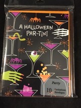 Halloween Party Invitations Par-Tini Invites Hallmark Adults Fun New Pack Of 10 - £3.96 GBP