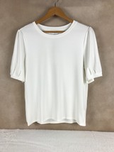 CUPCAKES and CASHMERE White Puff Sleeve Soft Jersey Casual/Work Top NWT ... - $10.40