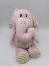 Kellytoy Kellybaby Pink Elephant 20&quot; Lovey Ribbed Rattle Large Plush Soft - £8.82 GBP