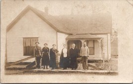 RPPC Family Posing on Plank Sidewalk Women Coats Cloak Postcard Z20 - £8.01 GBP