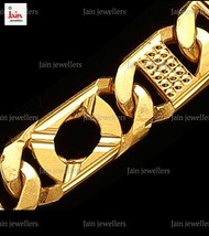 REAL GOLD 18 Kt, 22 Kt Hallmark Solid  Gold Curb Hip Hop Men&#39;S Necklace Chain - £7,376.78 GBP+