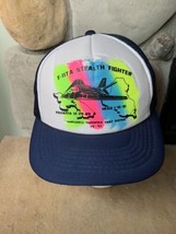 Vintage Lockheed Nighthawk F 117 A First Stealth Fighter Foam Trucker Hat - $54.40