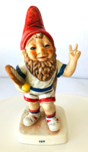 Goebel Co Boy Ted the Tennis Player Merry Gnome Porcelain Germany Story Tag - $33.85