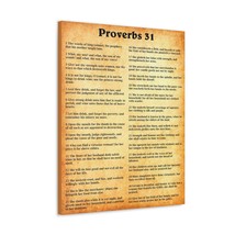  Proverbs Chapter 31 Gold Bible Canvas Christian Wall Art Ready  - £59.87 GBP+