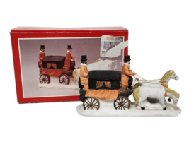 Vtg Studio Five Christmas Horse Drawn Carriage Bisque Porcelain Holiday ... - £11.36 GBP