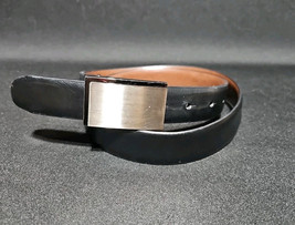 Reversible Leather Belt Black Brown 34-38 Man Made with Rotating Buckle - $21.77