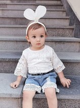 Baby Girl Outfits White Lace Ruffle Infant Boho Romper Top size 70 (6-9 month) - £7.55 GBP