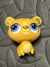 Littlest Pet Shop  2734 Yellow Teddy Bear Purple Eyes Blue Dot LPS - $10.03