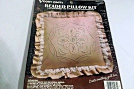 Beaded Pillow Kit Vogart Crafts14&quot; x 14&quot; Geometric Design W/ Ruffle New - $15.83