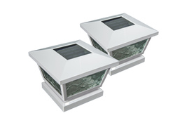 Classy Caps 5x5-4x4-3.5x3.5 White Fairmont Solar Post Cap FS100W (2 Pack) - $69.98