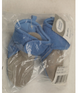 Luvable Friends Baby Booties Size 6 - 12 M Gray / Blue Soft Fleece Non-S... - €7,45 EUR