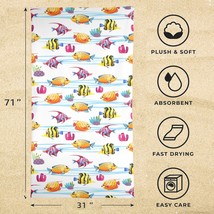 Beach Towels - Large Summer Vacation or Spring Break Beach Towel 31&quot;x71&quot; - Tropi - £15.29 GBP