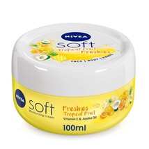 3x NIVEA Soft Freshies Moisturizing Cream, Tropical Fruit, 100ml - £29.11 GBP