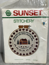 Stitchery Needlecraft Kit Christmas Blessing Hoop Sunset Designs 1983 NEW - £7.60 GBP