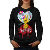 Wellcoda War Love Peace Rasta Womens Sweatshirt, Peace Casual Pullover Jumper - £22.64 GBP+
