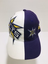 2001 XFL Drew Pearson Embroidered Color Block Purple Birmingham Bolts Hat Cap - £49.69 GBP