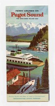 Ferry Cruises on Puget Sound Sheltered Inland Sea Brochure &amp; Schedule 1960&#39;s - £25.46 GBP